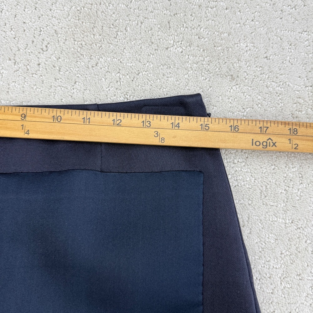 Prada Mini Skirt Womens IT 40 Black Cotton Wool Silk Patch A-Line Italy - Picture 10 of 16